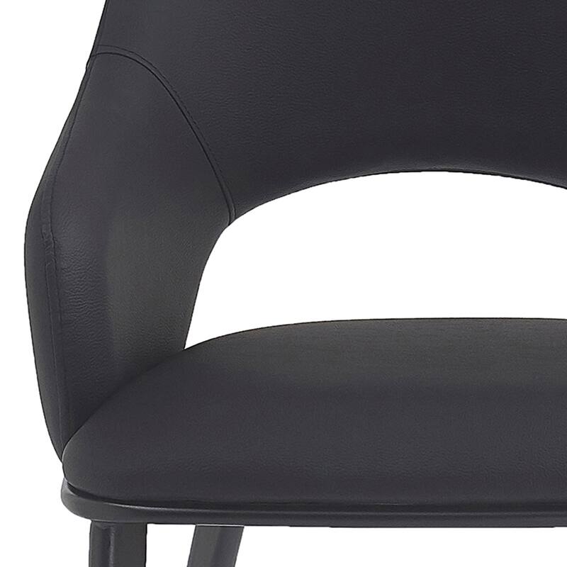 Modern Faux Leather and Metal Dining Chair, Set of 4