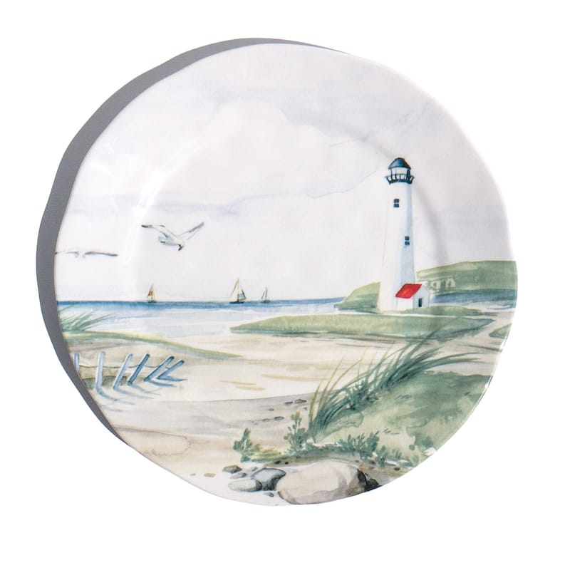 Abode Homewares By the Shore Melamine Salad Plate - White - 8.5" - Set of 6