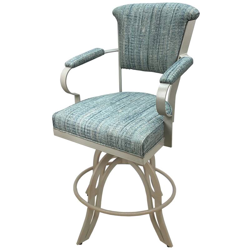Miami Counter 26" or Bar 30" Metal Bar Stool on A Base - Watusi Aquatint - Beige - Counter Height
