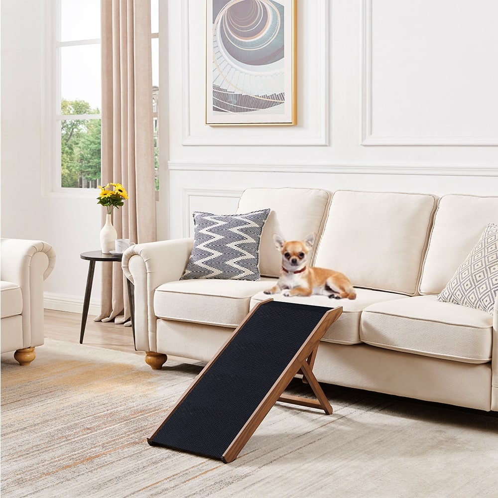 Unipaws Foldable Wooden Dog & Cat Ramp with Safe Landing Platform