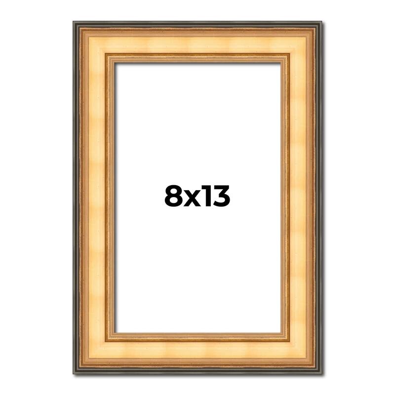 8x13 Frame Gold Plein Aire Solid Wood Picture Frame Width 2 Inches |