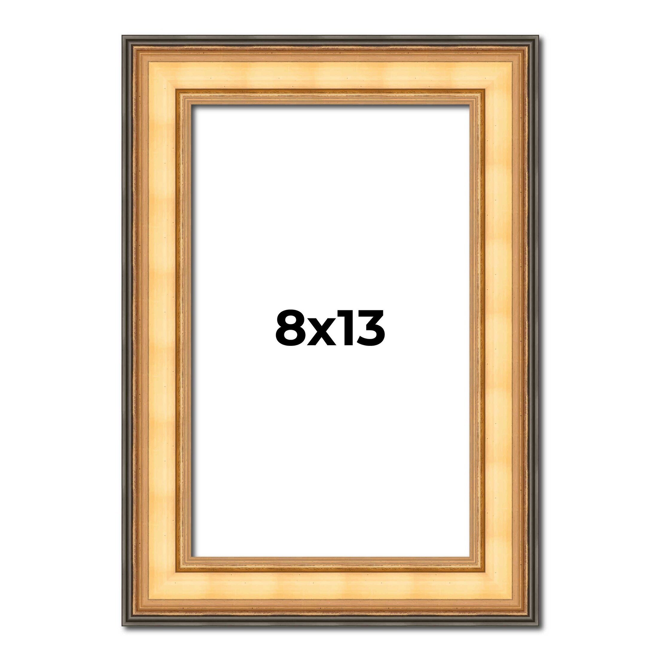 8x13 Frame Gold Plein Aire Solid Wood Picture Frame Width 2 Inches |