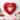 Glitzhome 19.25"L Fabric Valentine's Heart Wreath