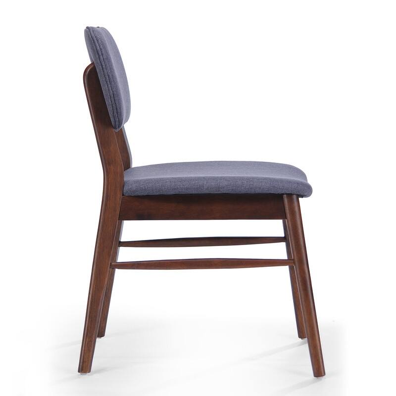 Set of 2 Mid - Century Upholstered Dining Chair with Rubberwood Frame