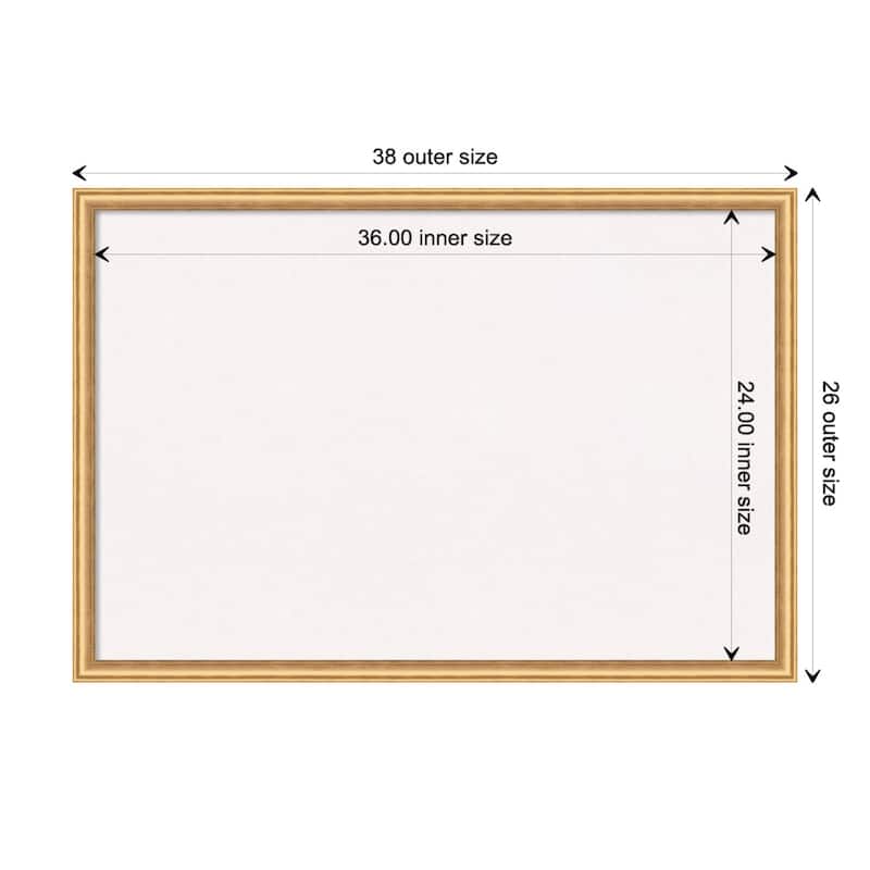 Salon Scoop Copper Wood Framed White Corkboard Bulletin Board - Salon Scoop Gold - Board Size 36x24