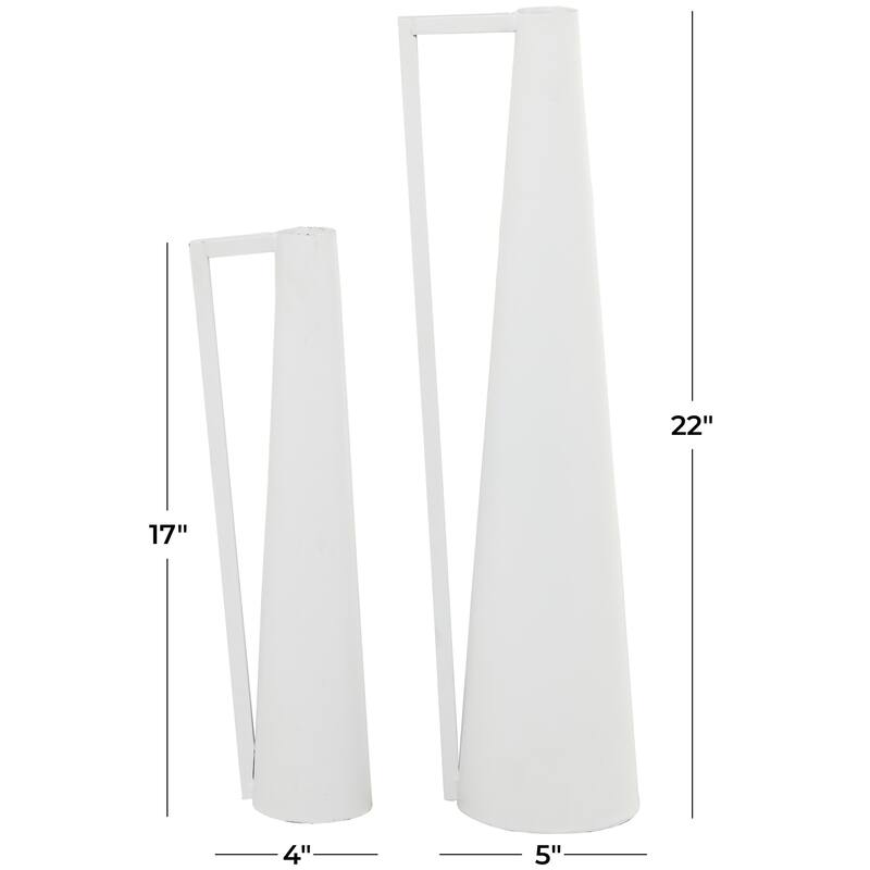 Blue Metal Ombre Decorative Vase with Brown Accents