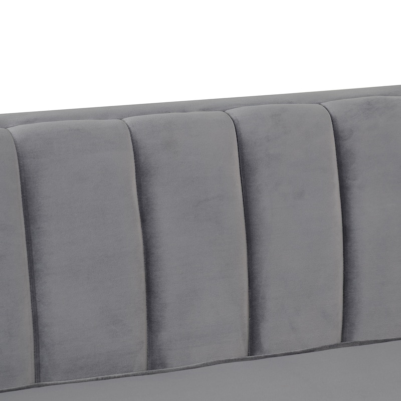 Morden Fort Modern 2 Pieces of Chair and Loveseat Set with Dutch Velvet Grey, Iron Legs