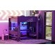 preview thumbnail 23 of 25, All-in-one Gaming Loft Bed with Desk, LED Lights, USB Ports, Multi-shelves, Bookshelf High Loft Wood Bed Frame, Dark Gray