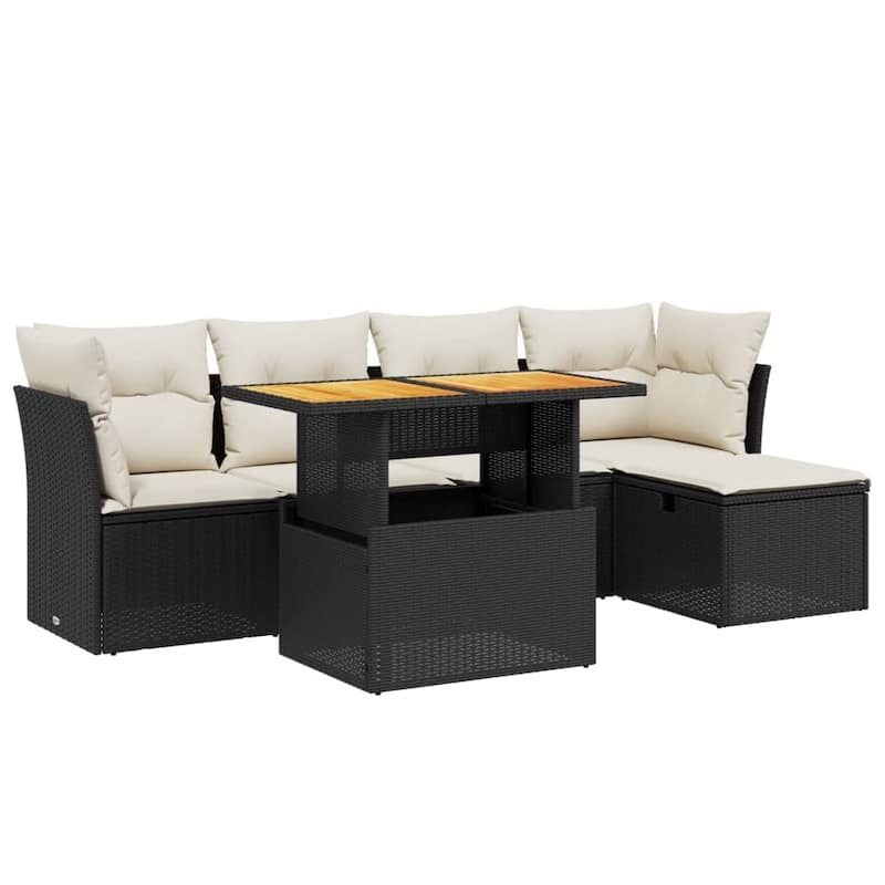 6 Piece Garden Sofa Set with Cushions - 21.7 x 39.4 x 28.7 in