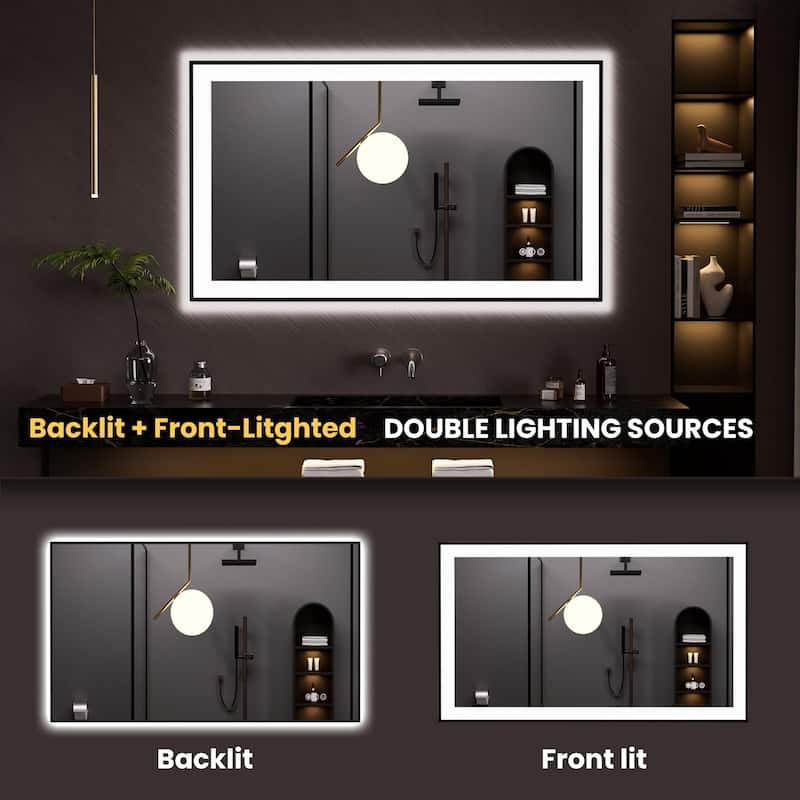 48x30 Inch Frameless LED Bathroom Mirror,Smart Mirror