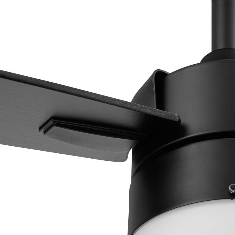 42" Honeywell Conifer Matte Black Outdoor Ceiling Fan with Light, Remote Control - 42 Inches