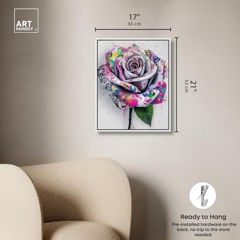 Graffiti Rose Canvas by Art Remedy