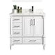 preview thumbnail 21 of 79, Willow Collections 36 in x 22 Aberdeen Freestanding Bathroom Vanity with Right Offset Bowl Sink and Countertop 36 Right Calacatta - White