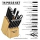 preview thumbnail 2 of 6, Granitestone Pro NutriBlade 14 Piece Stainless Steel Black Knife Set with Wooden Block