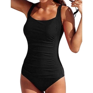 Shop Firpearl Women S Black One Piece Swimsuit Padded Push Up