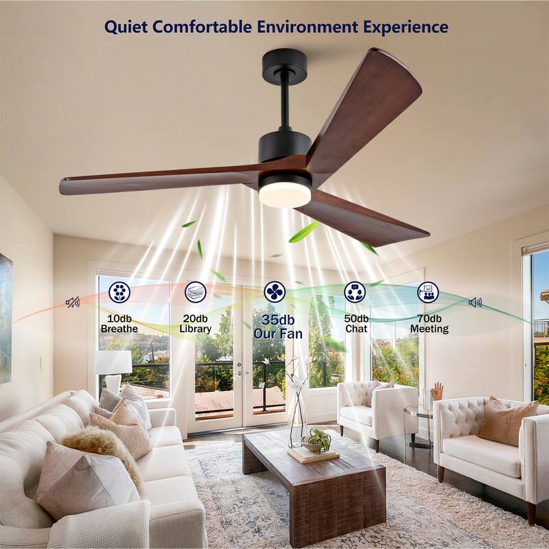 60" Ceiling Fan with Light and Remote, Quiet DC Motor, 6-Speed 5000 CFM
