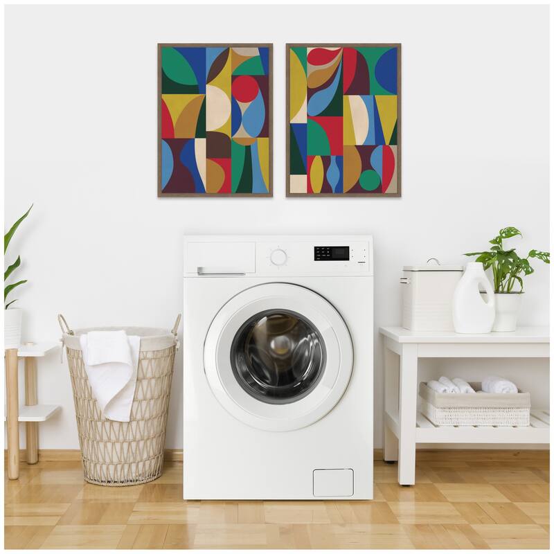 Kate and Laurel Abstract Deep 2 Piece Framed Canvas Wall Art Set by Rachel Lee