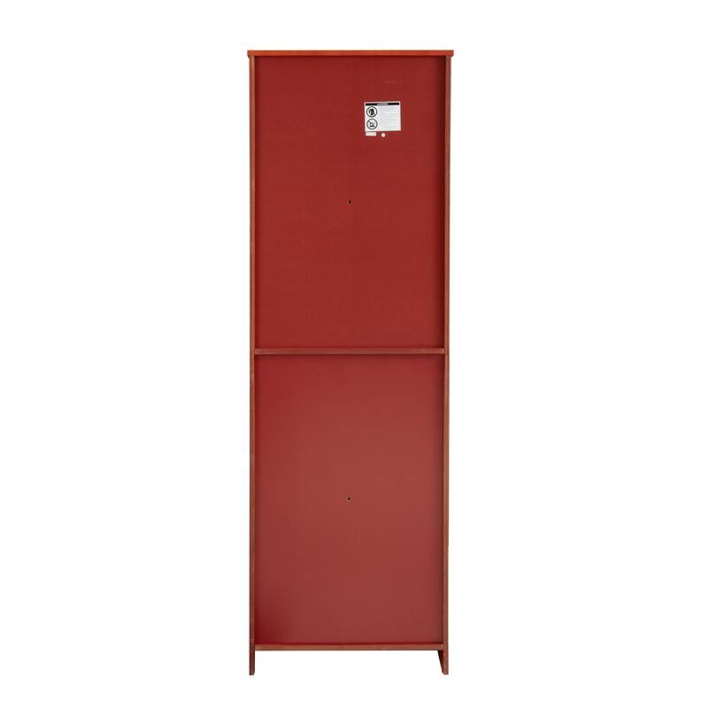 72.4" Tall Storage Cabinet Tall Storage Cabinet with 8 Doors and 4 Shelves ,Bookshelf, Freestanding Storage Cabinet,Cherry