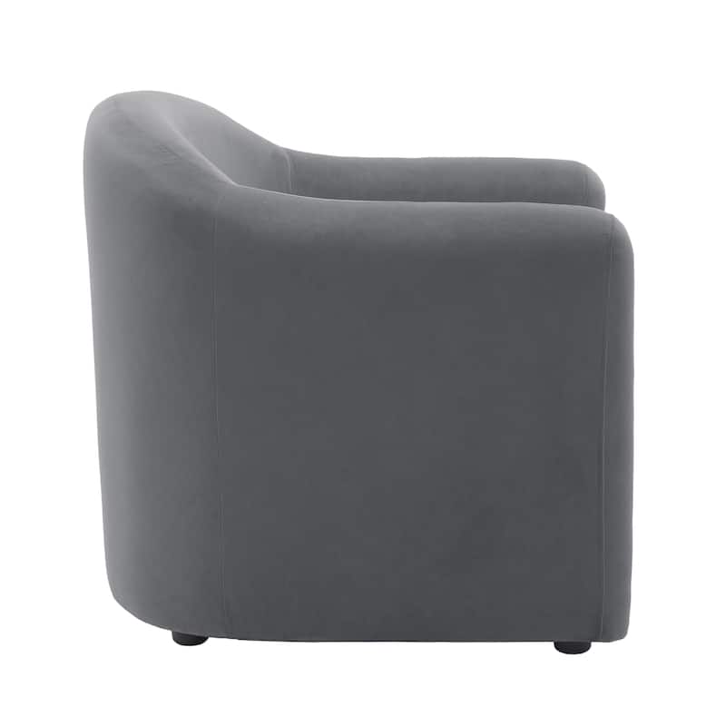 Upholstered Barrel Accent Chair, Low Back Arm Chair(Set of 2)