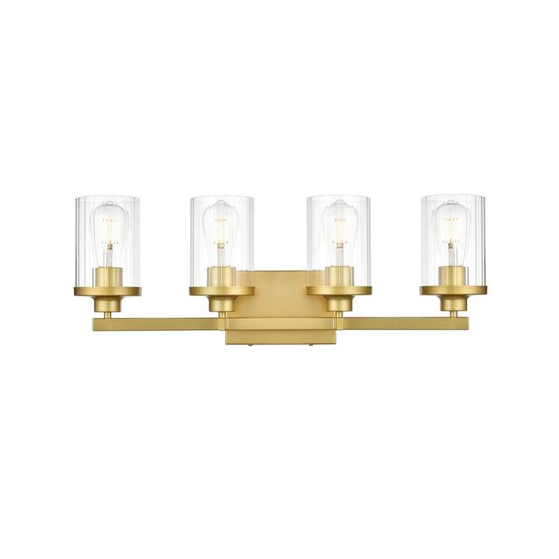 Silvia 1 Light Black and Clear Bath Sconce - 25 - Brass