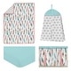 preview thumbnail 2 of 4, Sweet Jojo Designs Turquoise and Coral Feather Collection 4-piece Bumperless Crib Bedding Set