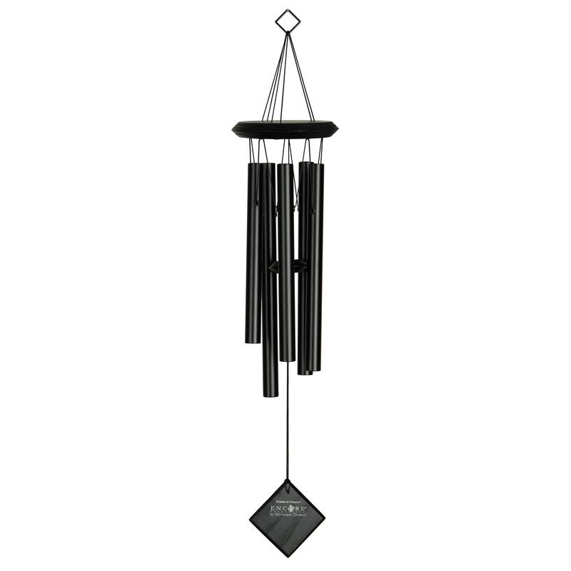 22 in. Woodstock Chimes of Polaris Wind Chime - Black/Black