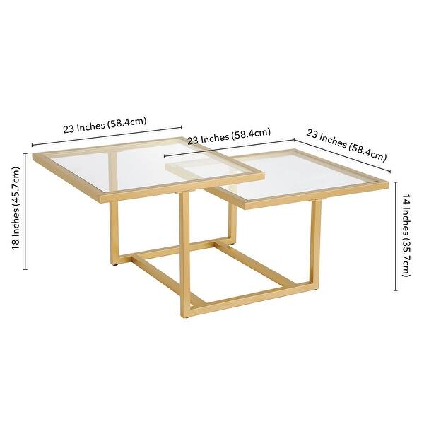 dimension image slide 1 of 2, Silver Orchid Solm Two-Tier Gold Coffee Table