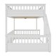 preview thumbnail 13 of 25, Full XL over Queen Bunk Bed with Ladder and Guardrails, Solid Pine Wood Frame