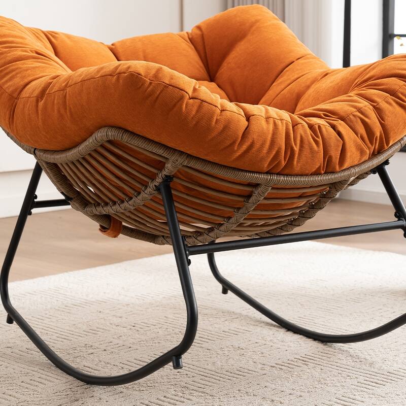 Rocking Chair, Chenille Upholstered Accent Chair, Modern Nursery Rocking Chair for Living Room, Bedroom, Apartment