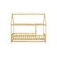 preview thumbnail 97 of 127, Wood Toddler House Bed with Roof Frame and Safety Guardrails Montessori Floor Bed without Slats No Door Houseshaped Platform Bed