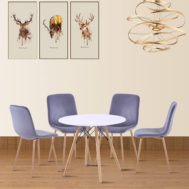 Gray Dining Chair Set of 4 Dining Table Chair Living Room Side Chair