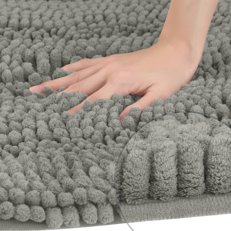 Absorbent Chenille Bath Rugs, High Pile Quick Dry Bath Mats, Rugs for Shower Floor