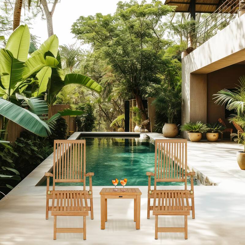 Seven Seas Teak Acapulco Outdoor Patio Steamer Chair