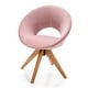 preview thumbnail 2 of 42, Costway Mid Century Modern Swivel Accent Chair Fabric Armchair Velvet - 27'' x 22'' x 32.5'' Pink