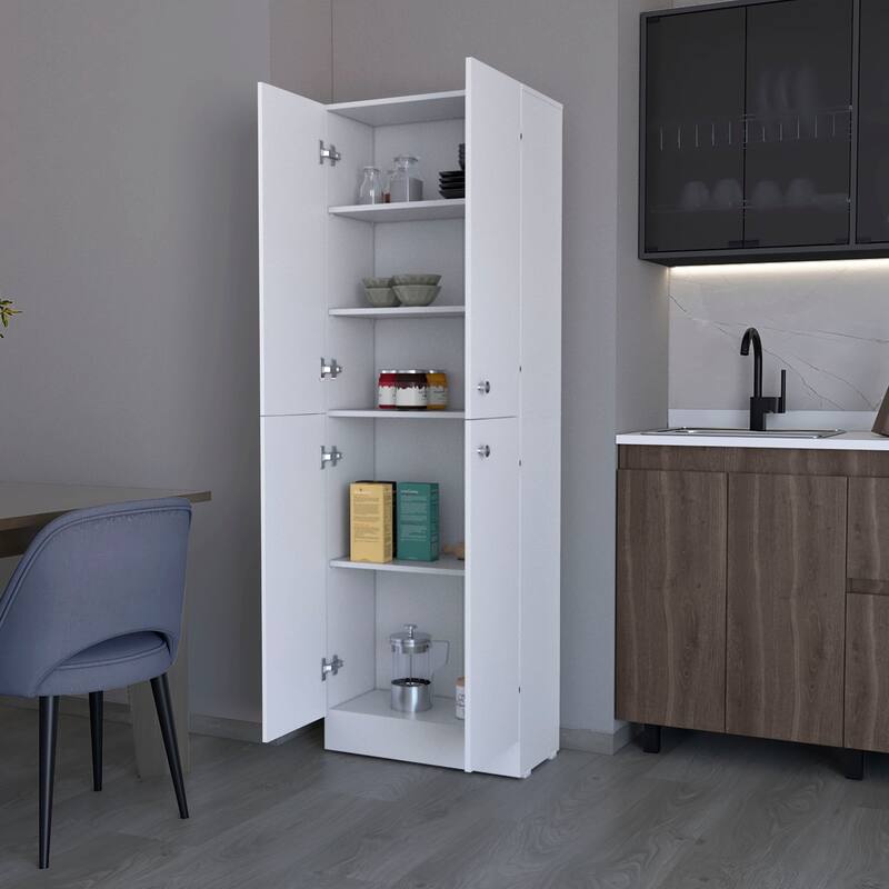 Cameron Pantry Cabinet with 4 doors and 5 hidden shelves