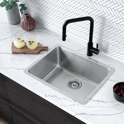 Dual Mount 19" Stainless Steel Single-Bowl Kitchen Sink S-408T - 20 1/2" x 18" x 9"