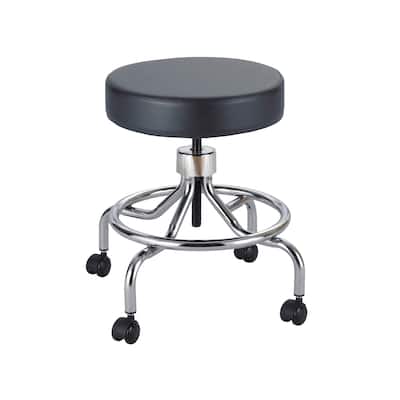 Black Vinyl Adjustable Height Lab Stool