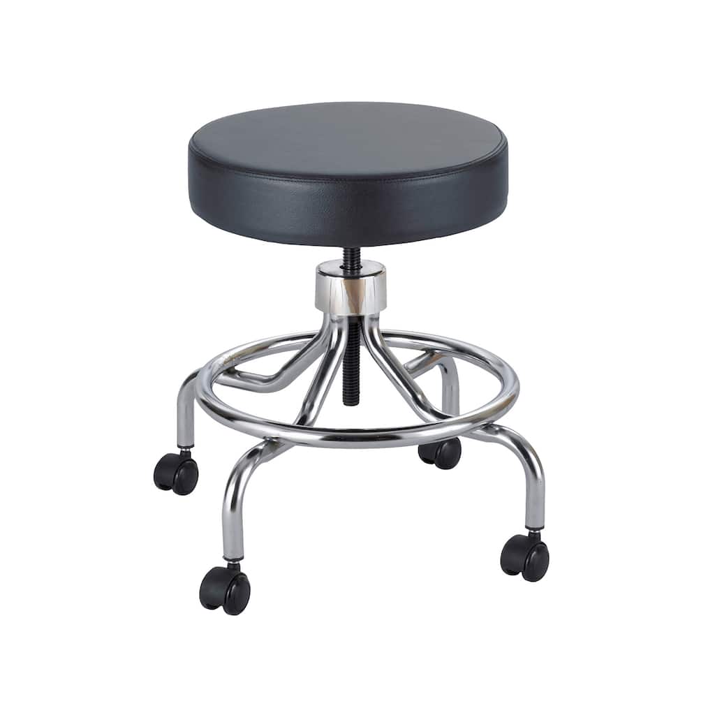 Black Vinyl Adjustable Height Lab Stool