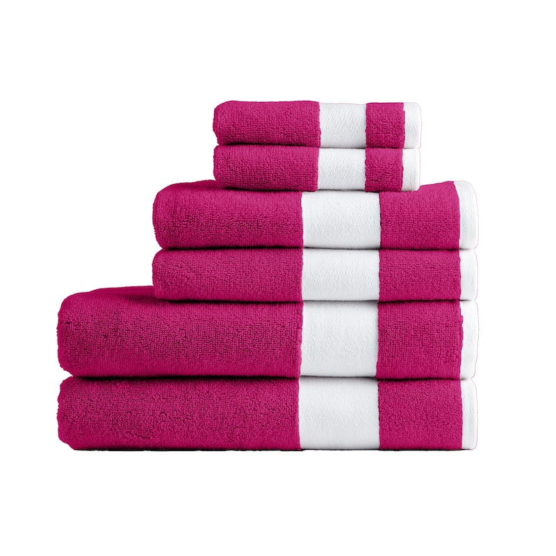Lacoste Sport Stripe Supima Cotton 6-Piece Bath Towel Set