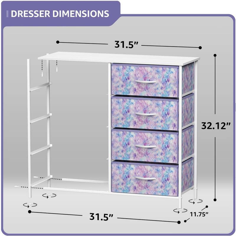 Sorbus Kids Dresser with 8 Drawers - Storage Dresser with 8 Drawers Chest Organizer Nightstand Steel Frame Wood Top & Handles