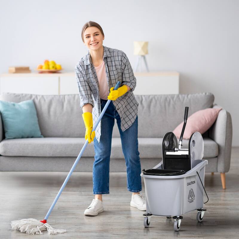 Mop Bucket with Wringer Cleaning Cart