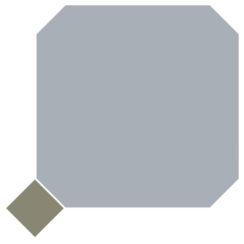 Merola Tile Vaudeville Octagon Humo with Taco Oliva 7-7/8" x 7-7/8" Porcelain Floor and Wall Tile