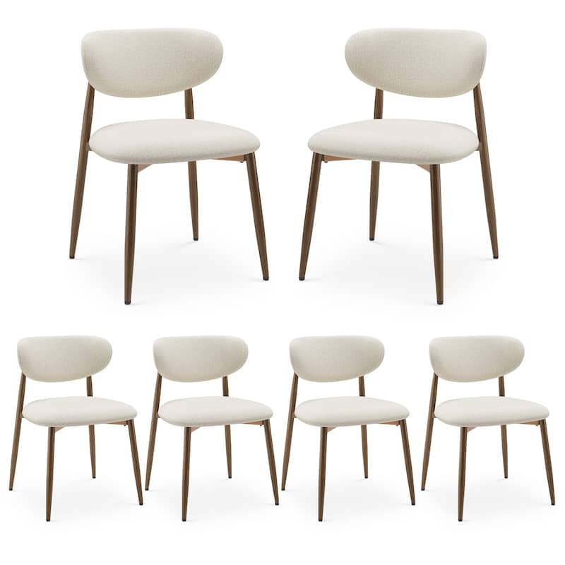 RENEWLINE Mid-Century Modern Tapered Dining Chairs with Upholstered Seat & Iron Frame
