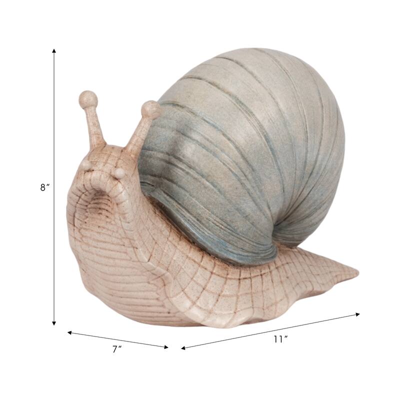 Sagebrook Home 11-inch Green Garden Snail, Durable Polyresin