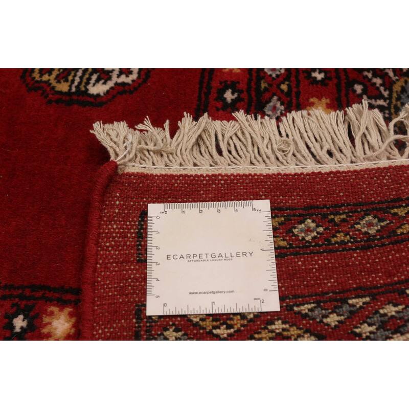 ECARPETGALLERY Hand-knotted Peshawar Bokhara Red Wool Rug - 6'9 x 10'4