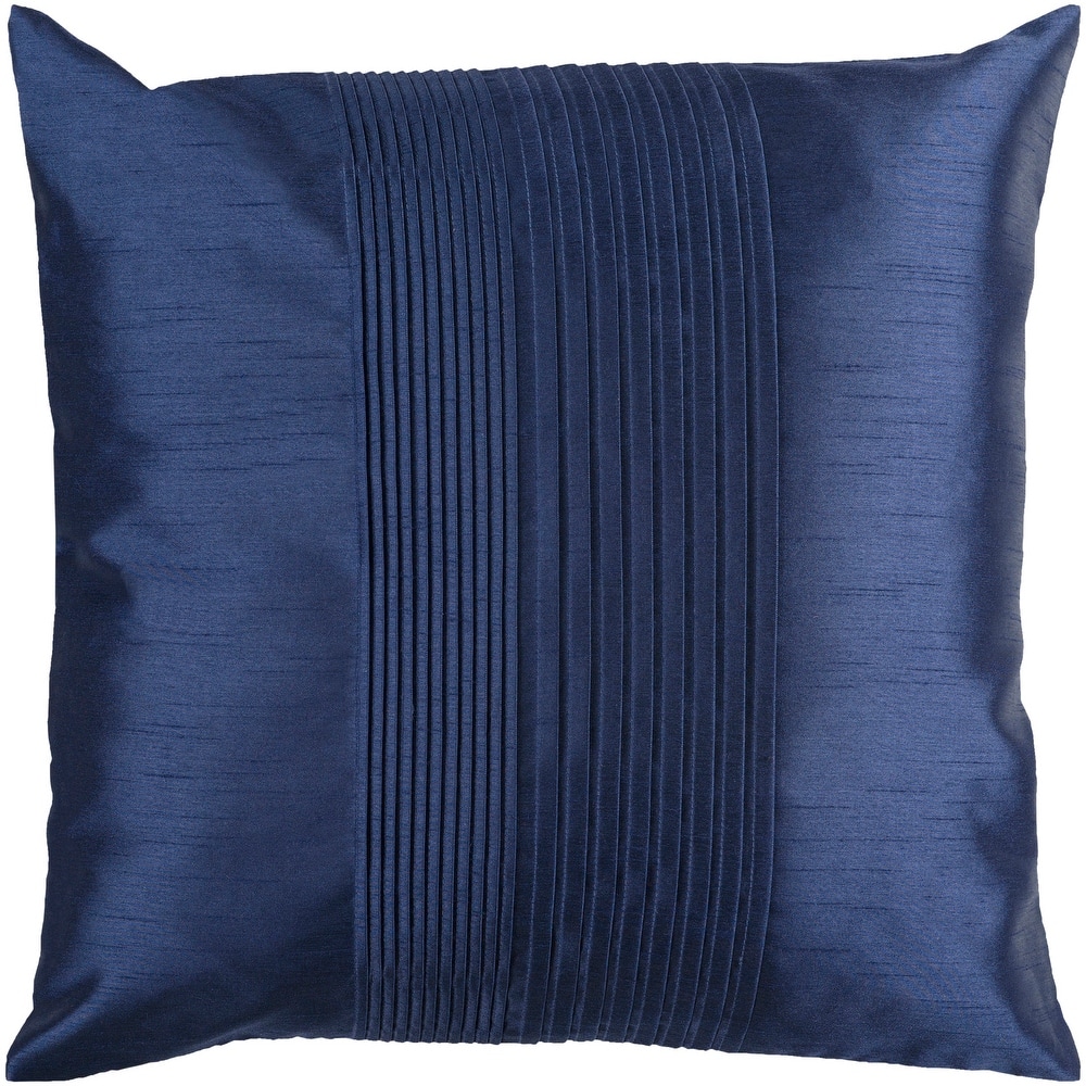 Livabliss Hind Decorative 18-inch Shiny Square Pleated Throw Pillow