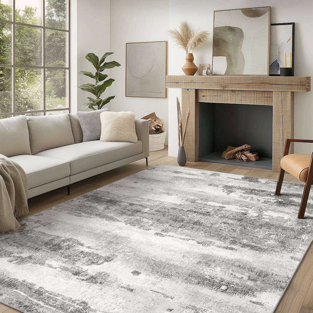 Mcow EverEase Collection Low Pile Machine Washable Non-Slip Area Rug