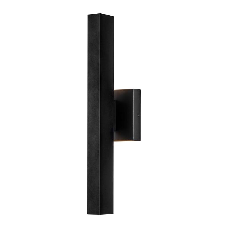 20 in. Modern Black Aluminum Rectangular Linear Cylinder Strip Integrated LED 3000K Waterproof Outdoor Wall Light