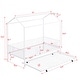 preview thumbnail 4 of 15, House-Shaped Metal Twin Size House Bed with Semi-enclosed Fence and Twin Size Trundle
