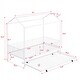 preview thumbnail 4 of 5, Twin Size House-shaped Platform Bed with Full-length Fence, Metal Bed with With Trundle for Bedroom, White